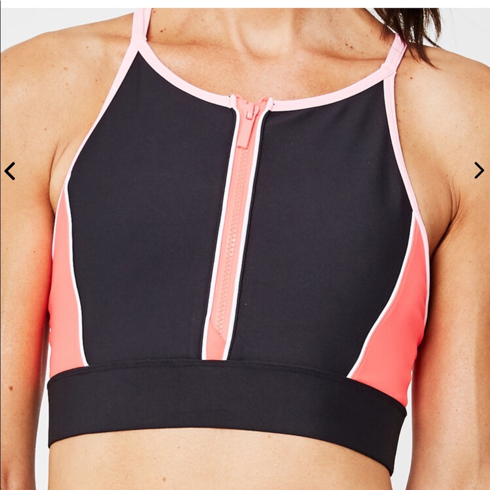NWOT high neck soulcycle Scuba zip front bra